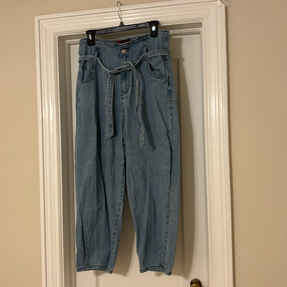 Adorable fold-over jeans, signature 8 brand, size M